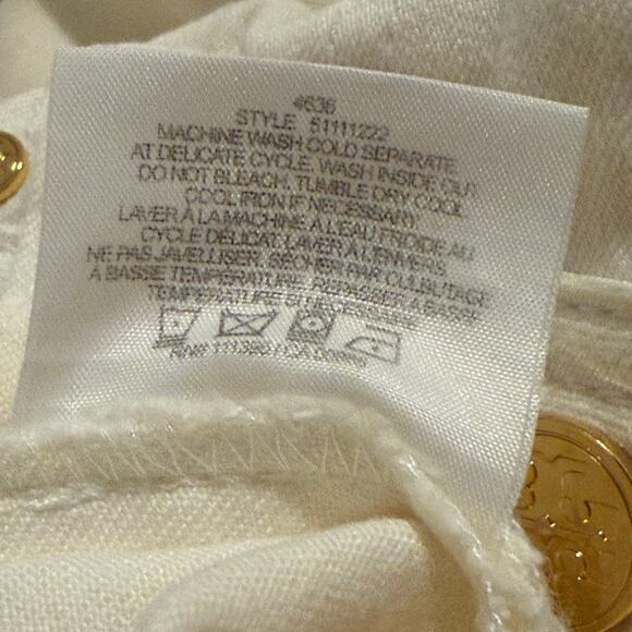 Tory Burch Cropped Slim Bootcut Denim Pants Low Rise Jeans Women Size 25 - Picture 7 of 9